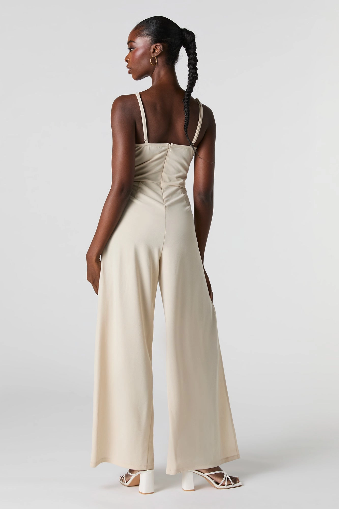 Twist Front Slit Leg Jumpsuit
