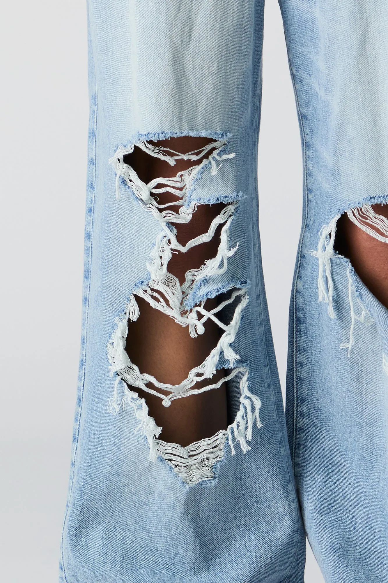 Ultra Distressed High Rise Wide Leg Jean