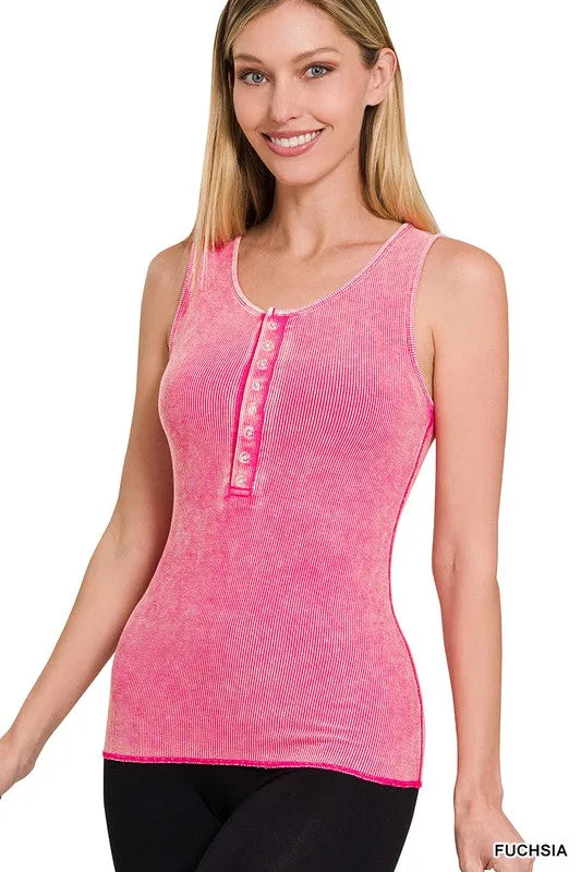 Vintage Wash Henry Tank Top - Final Sale