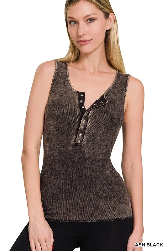 Vintage Wash Henry Tank Top - Final Sale