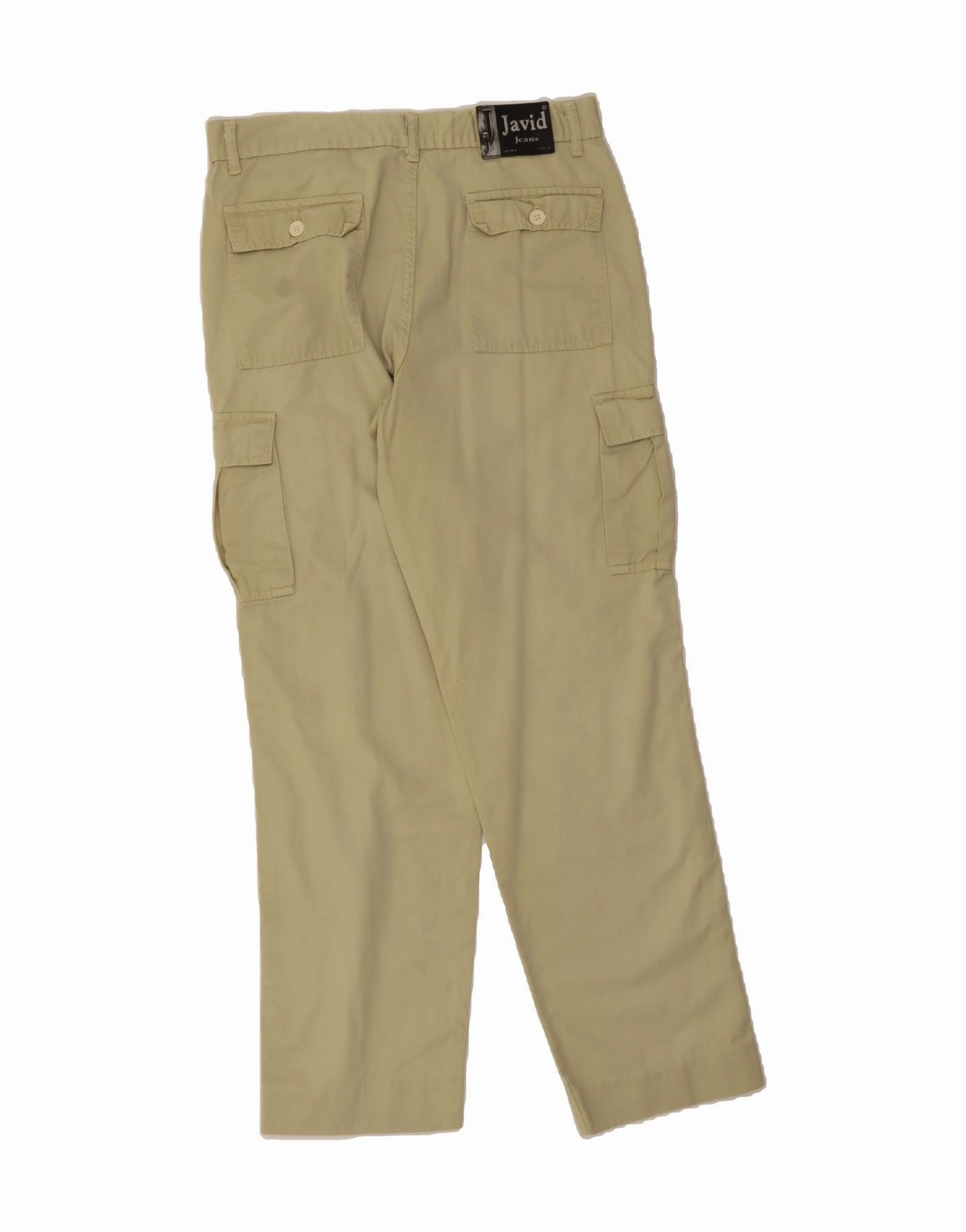 VINTAGE Mens Straight Cargo Trousers IT 50 Large W36 L32 Beige Cotton