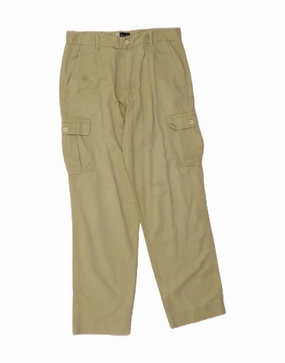 VINTAGE Mens Straight Cargo Trousers IT 50 Large W36 L32 Beige Cotton