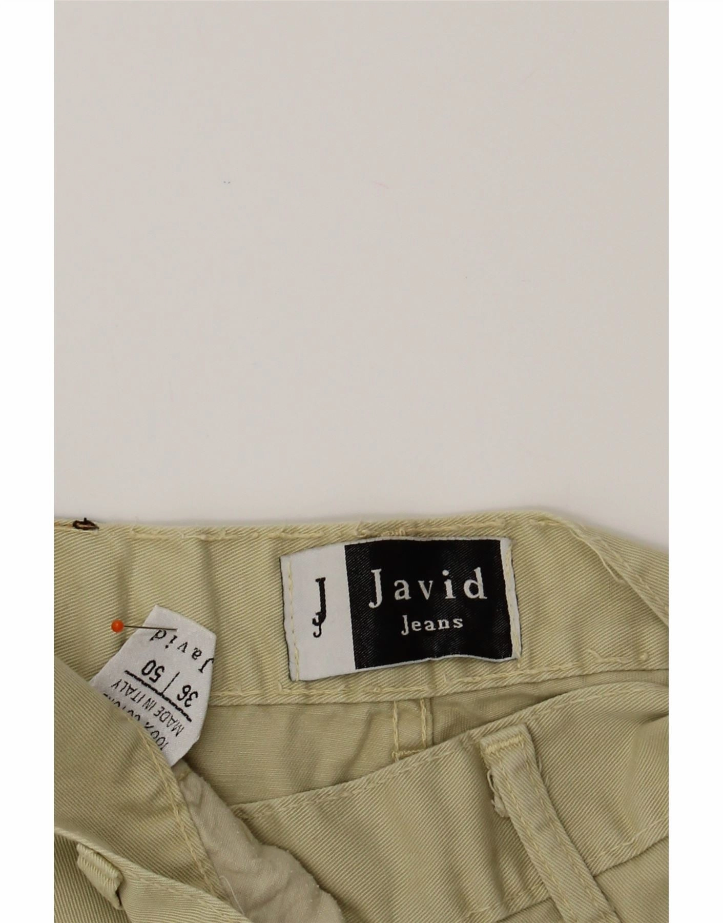 VINTAGE Mens Straight Cargo Trousers IT 50 Large W36 L32 Beige Cotton