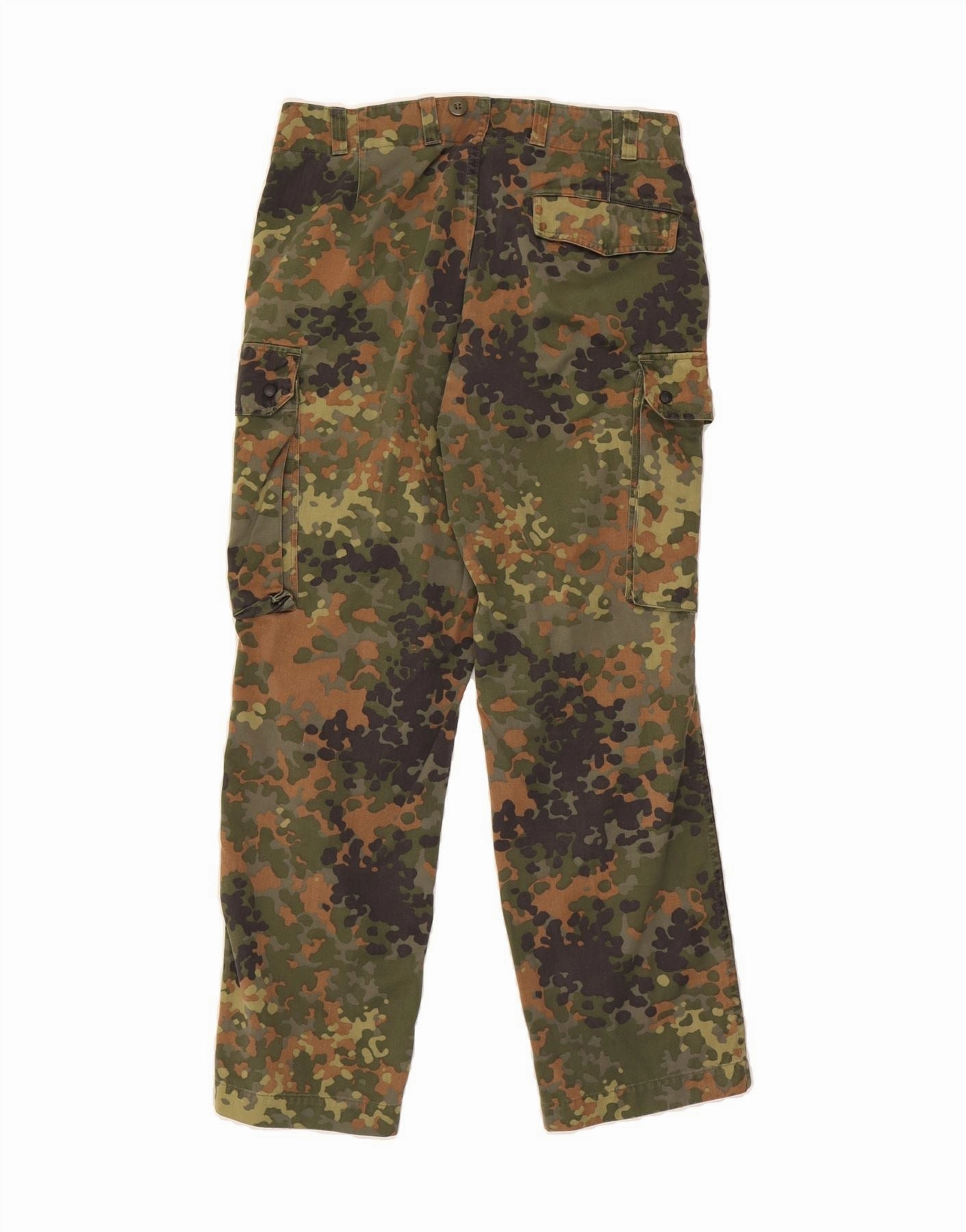 VINTAGE Mens Straight Cargo Trousers W32 L28 Khaki Camouflage