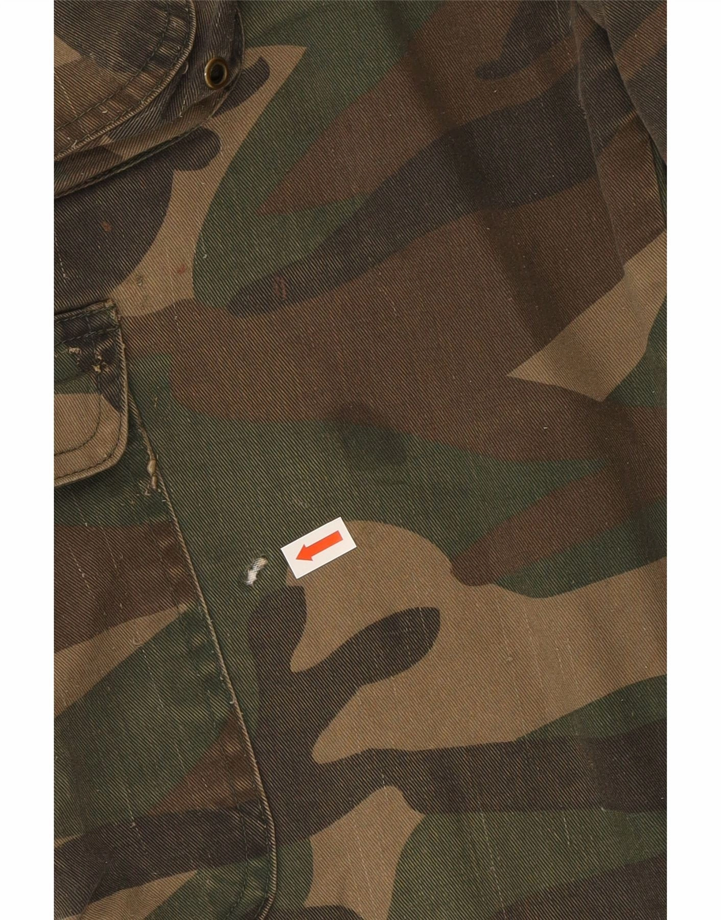 VINTAGE Mens Straight Cargo Trousers W32 L31 Green Camouflage Cotton