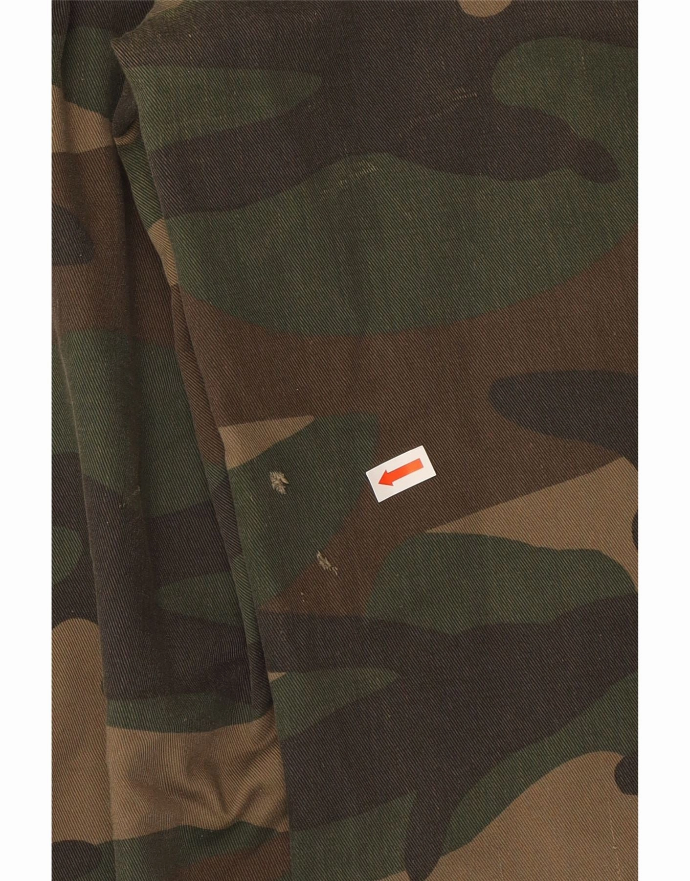 VINTAGE Mens Straight Cargo Trousers W32 L31 Green Camouflage Cotton