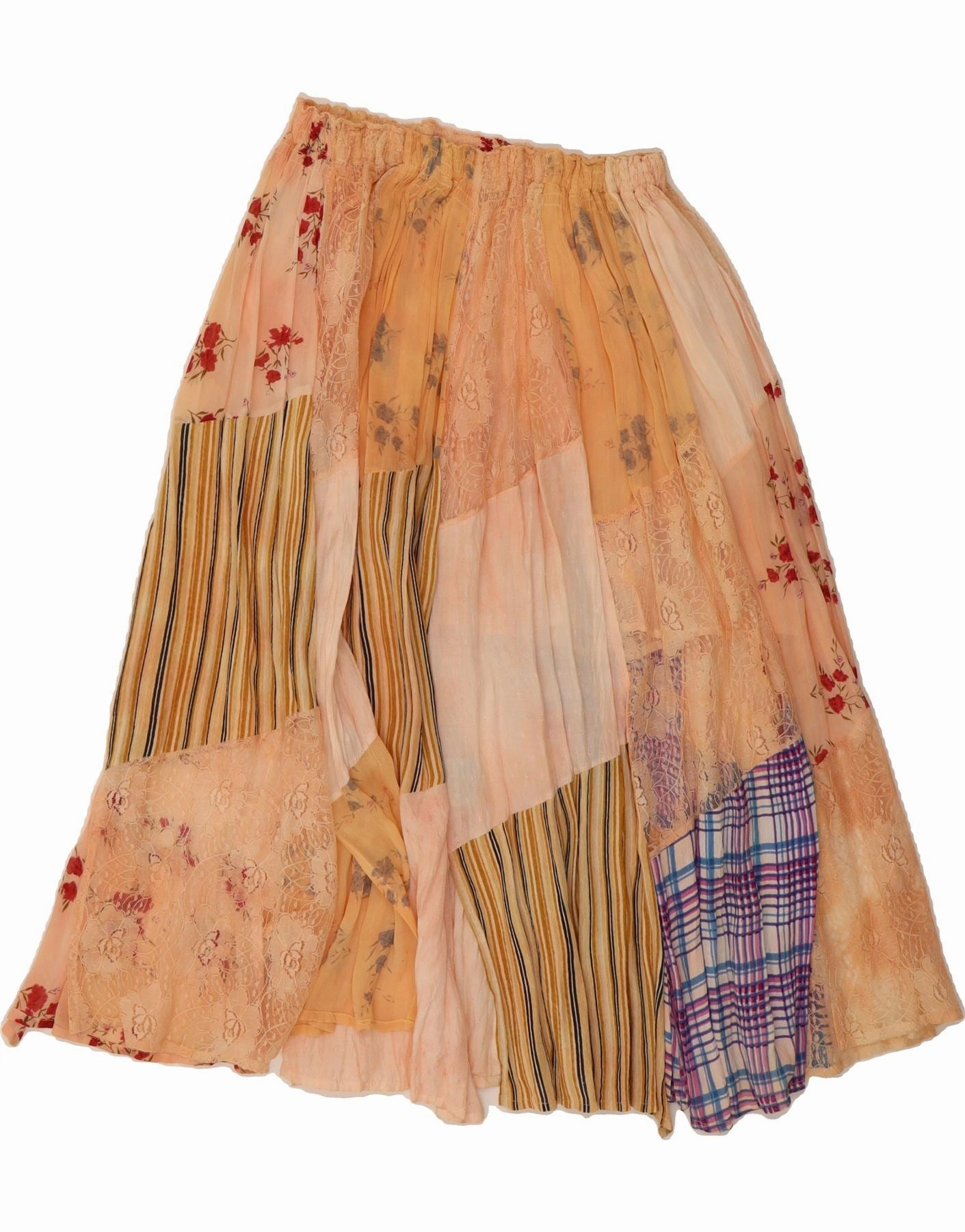 VINTAGE Womens Flared Skirt W40 2XL Multicoloured Patchwork