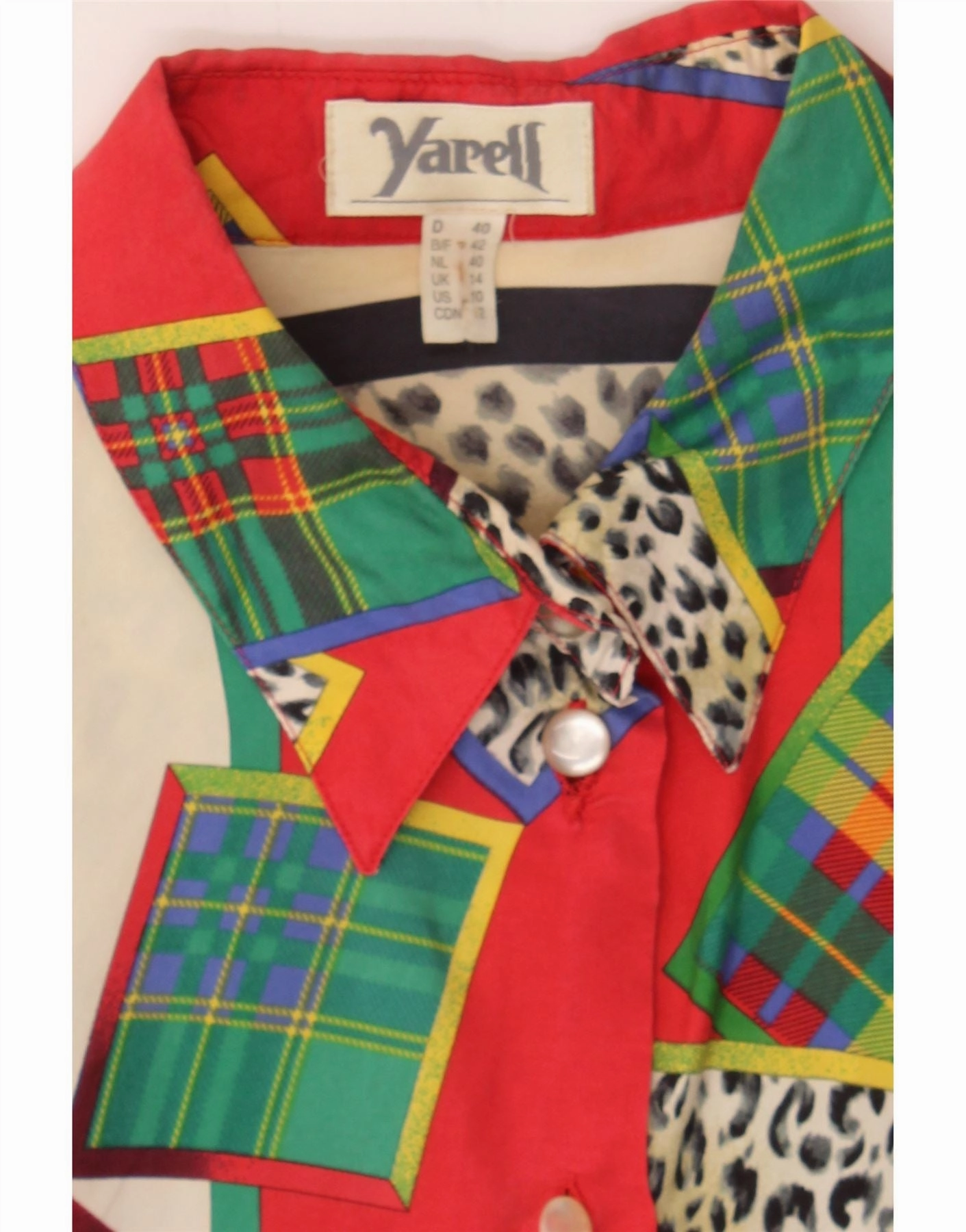 VINTAGE Womens Shirt Blouse UK 14 Large  Multicoloured Patchwork