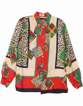 VINTAGE Womens Shirt Blouse UK 14 Large  Multicoloured Patchwork