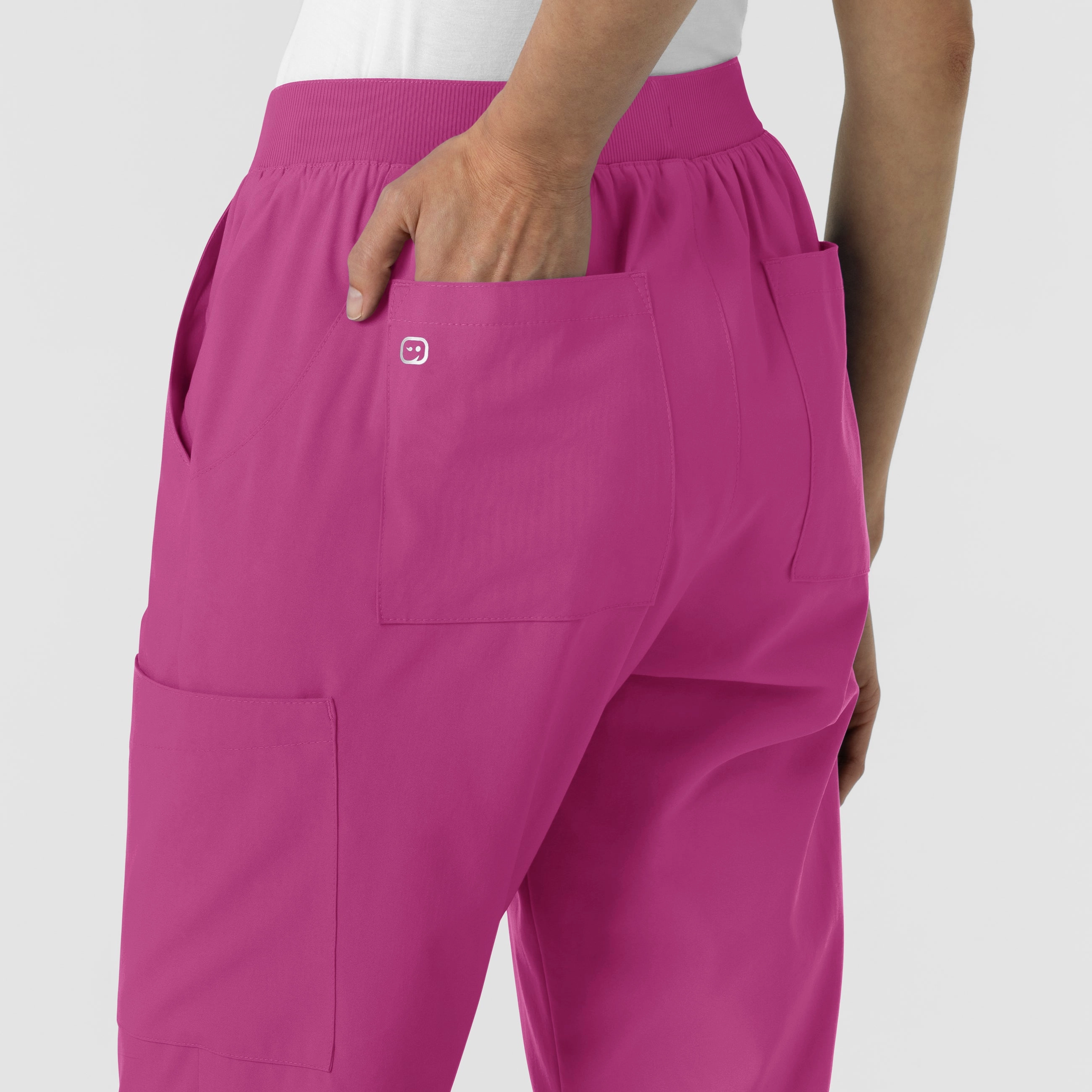 W123 Women's Cargo Utility Scrub Pant - Raspberry
