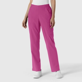W123 Women's Cargo Utility Scrub Pant - Raspberry