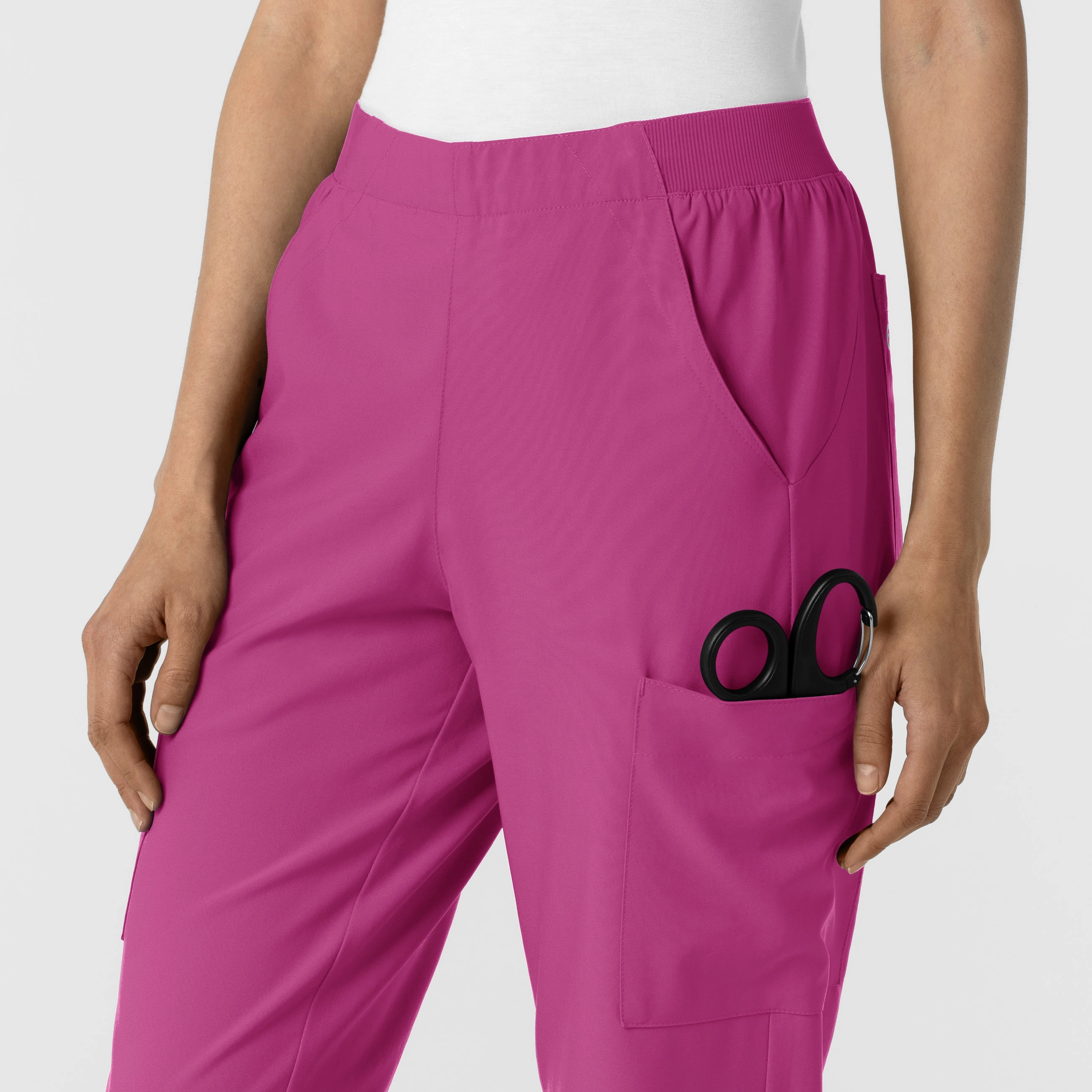 W123 Women's Cargo Utility Scrub Pant - Raspberry