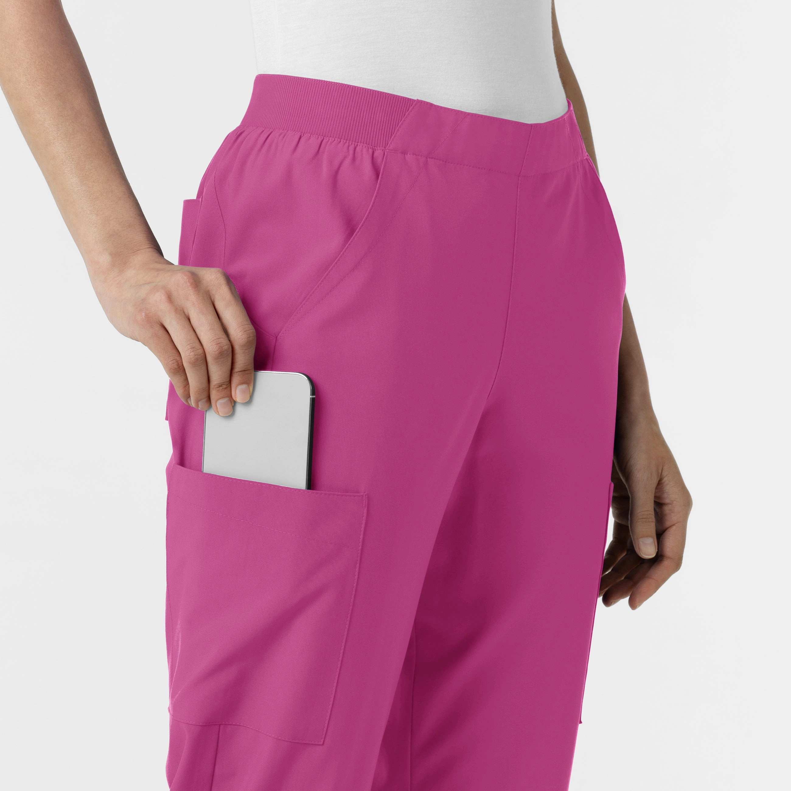 W123 Women's Cargo Utility Scrub Pant - Raspberry