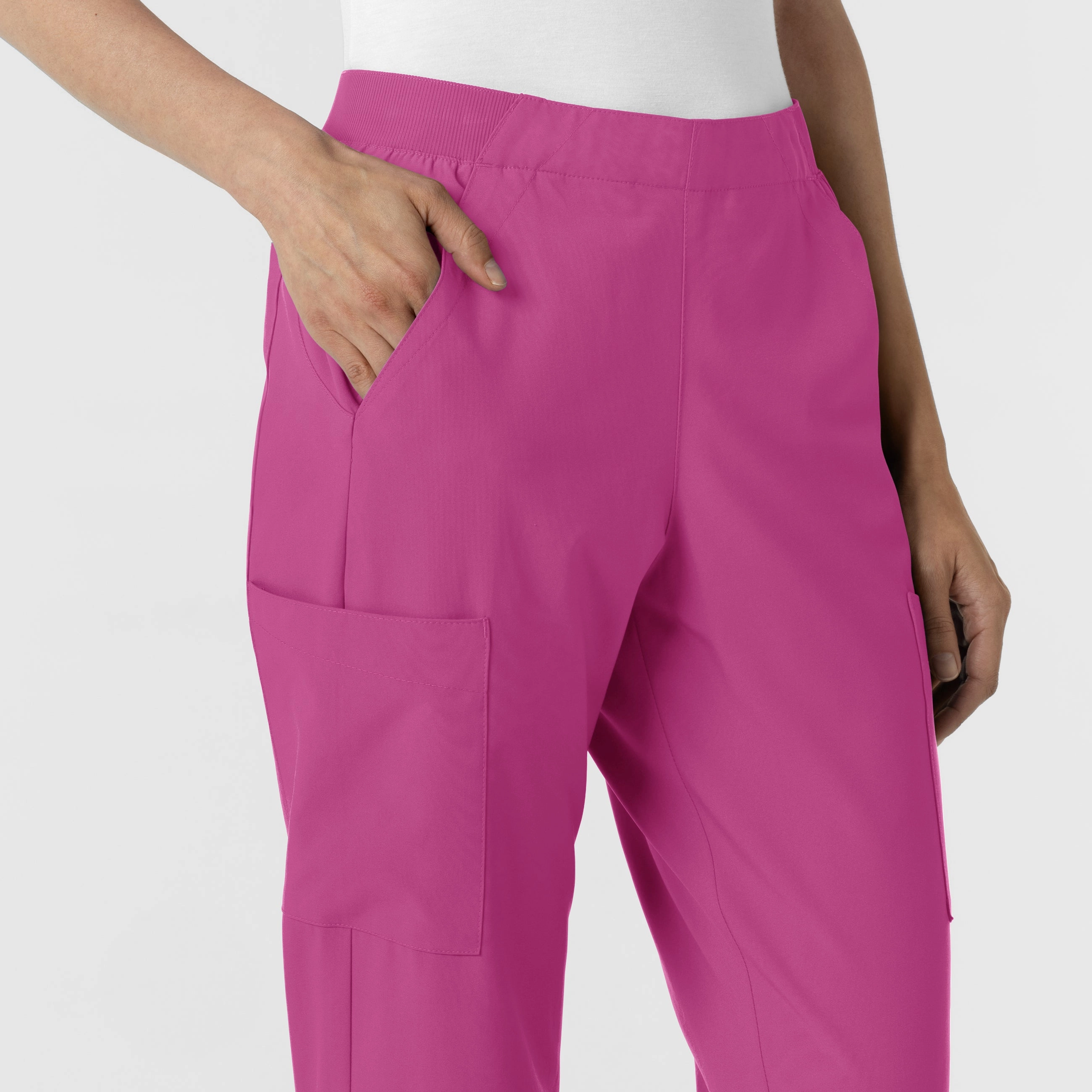 W123 Women's Cargo Utility Scrub Pant - Raspberry