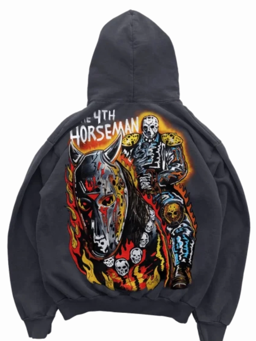 Warren Lotas 4th Horseman Stone Washed Hoodie "Washed Black"