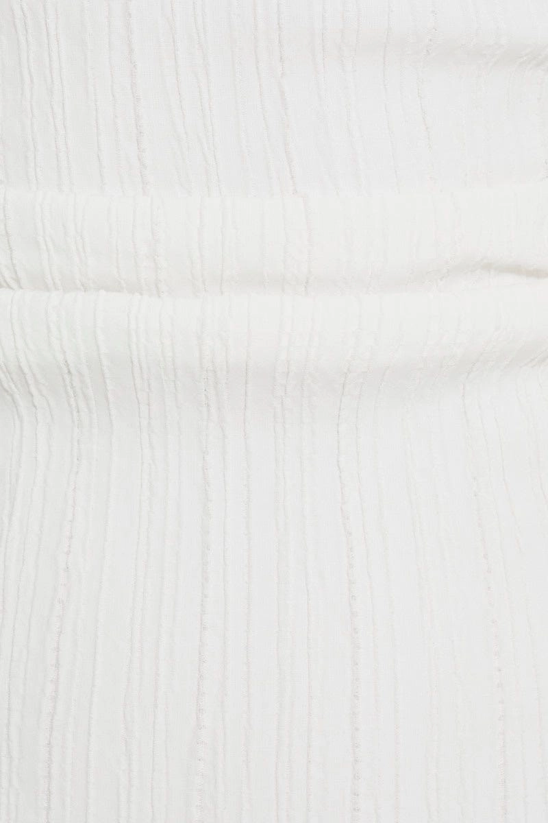 White Designer Textured One Shoulder Little White Dress