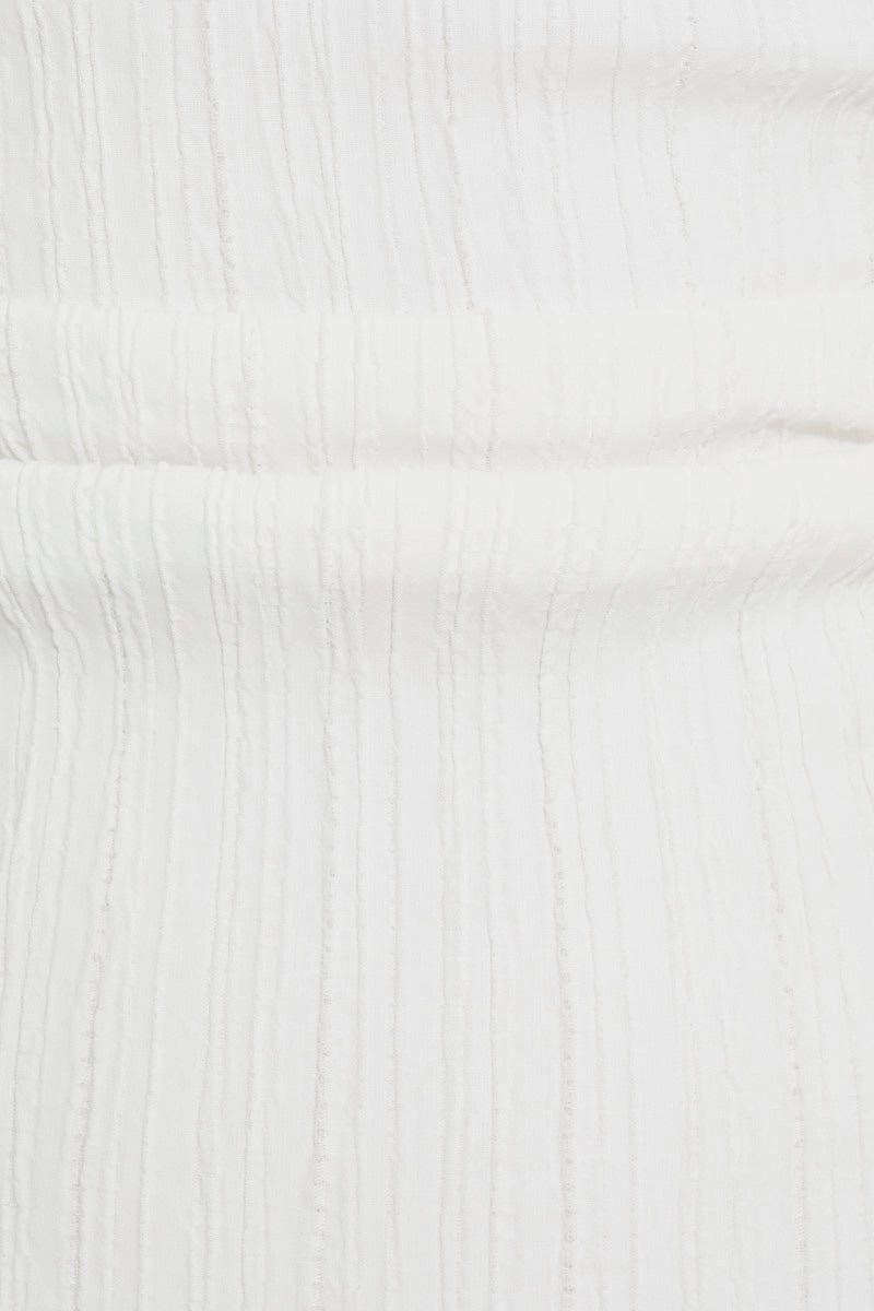 White Designer Textured One Shoulder Little White Dress