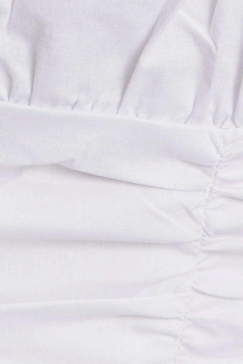 White Ruched Poplin Cami Top