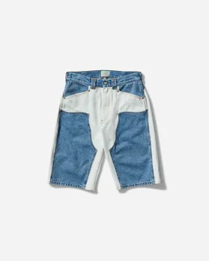 Women's Patchwork Western Carpenter Shorts White / Indigo
