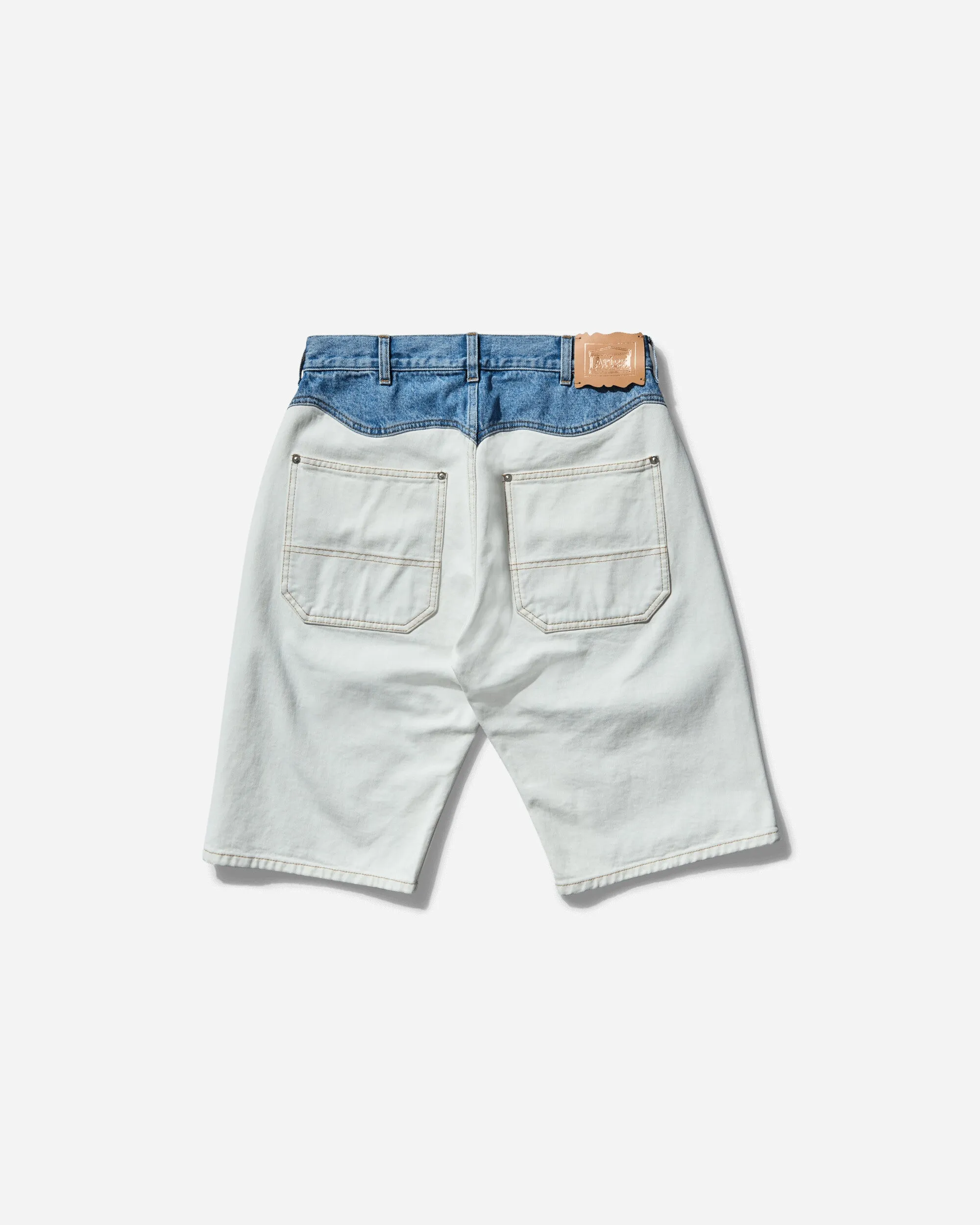 Women's Patchwork Western Carpenter Shorts White / Indigo