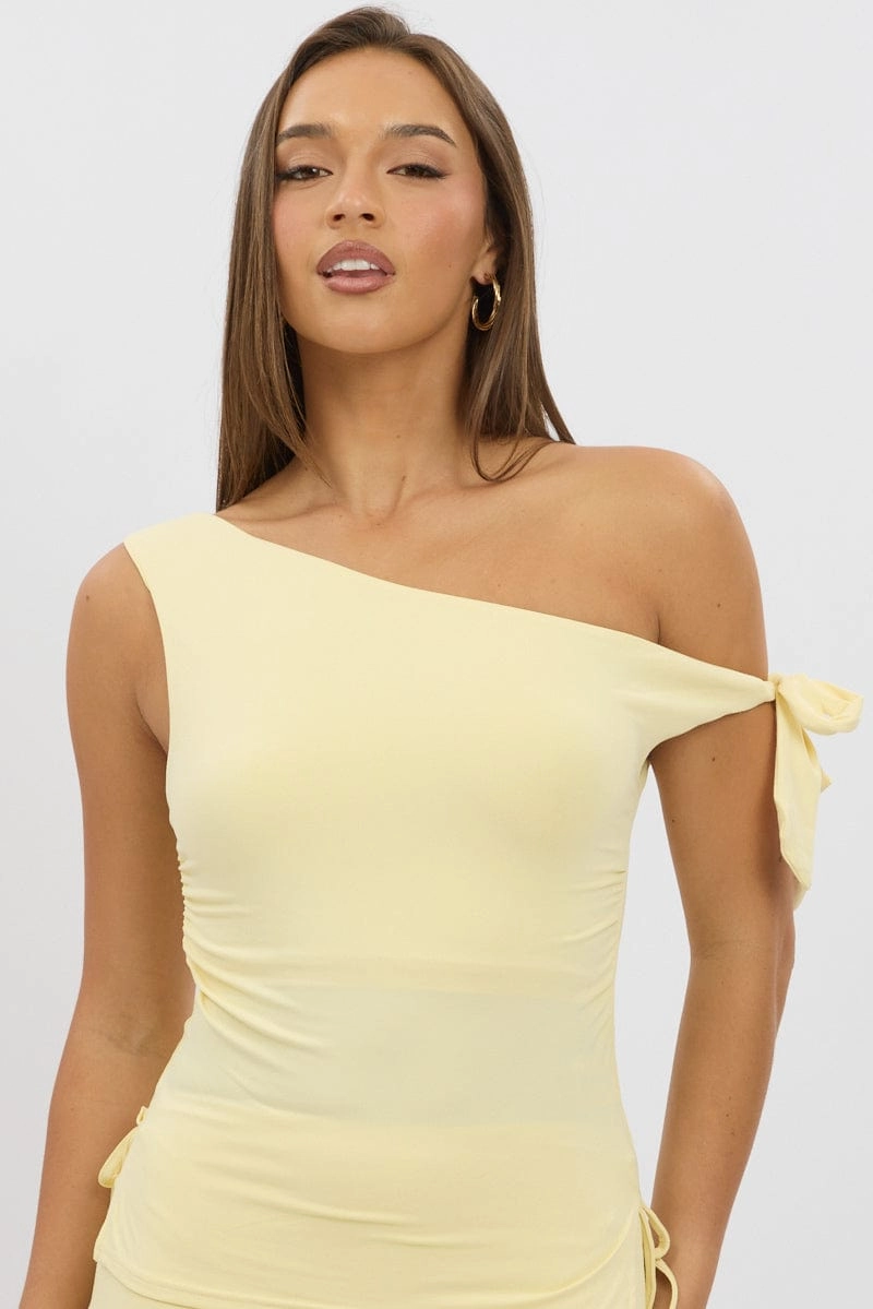 Yellow One Shoulder Top